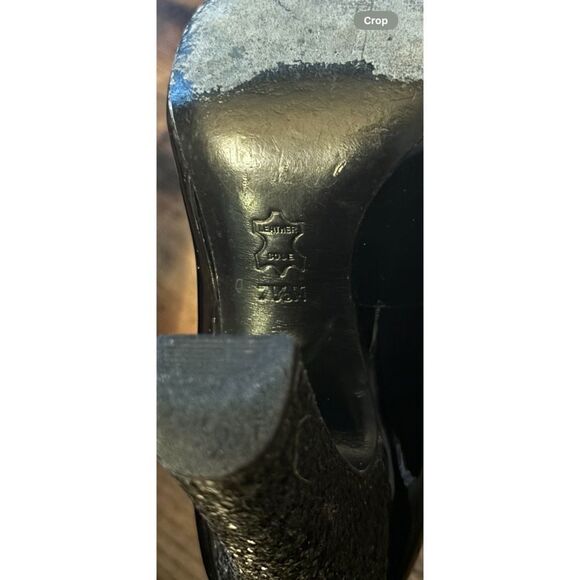 Tory Burch  Colin Patent Leather Black Glitter Pumps Size 7.5 - Picture 10 of 10